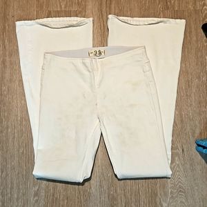 Free People White Pull on flare jeans